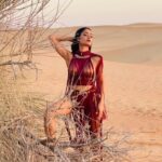 Tridha Choudhury Instagram - If I were a Desert rose at a Burning man festival 🥀 #btsworld #behindthescenesphotoshoot #behindthescenesphotography #dubaidesert #desertsafari #burningman2022 #burningman Dubai Desert