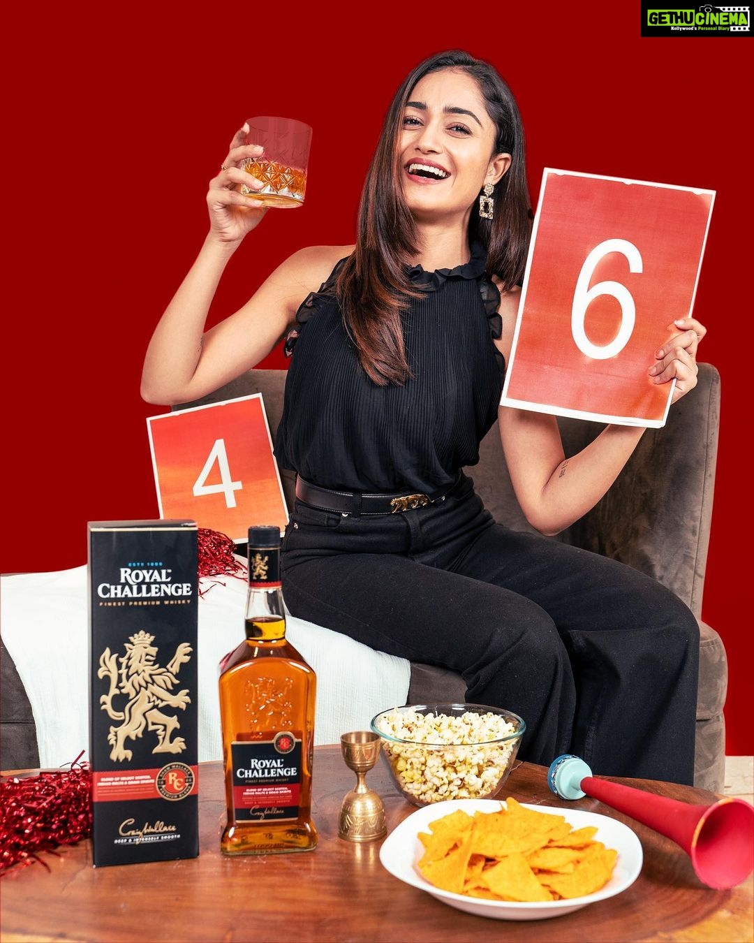 Tridha Choudhury Instagram - #collaboration A big shout out to the teams today and their Challenger Spirit which calls for a celebration with #RoyalChallenge !! ♥️ #RoyalChallengeWhisky is a blend of Scotch and Indian Malts which is aged to perfection, making it immensely richer and smoother. #RC #DrinkResponsibly #CricketSeasonsWithRC #ChallengerSpirit #GameSpirit @royalchallengewhisky ♥️