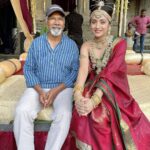 Trisha Instagram - Kundavai and her maker👑 Thank you Mani sir for it all🙏🏻 See you in the theatres. 30.9.2022❤️