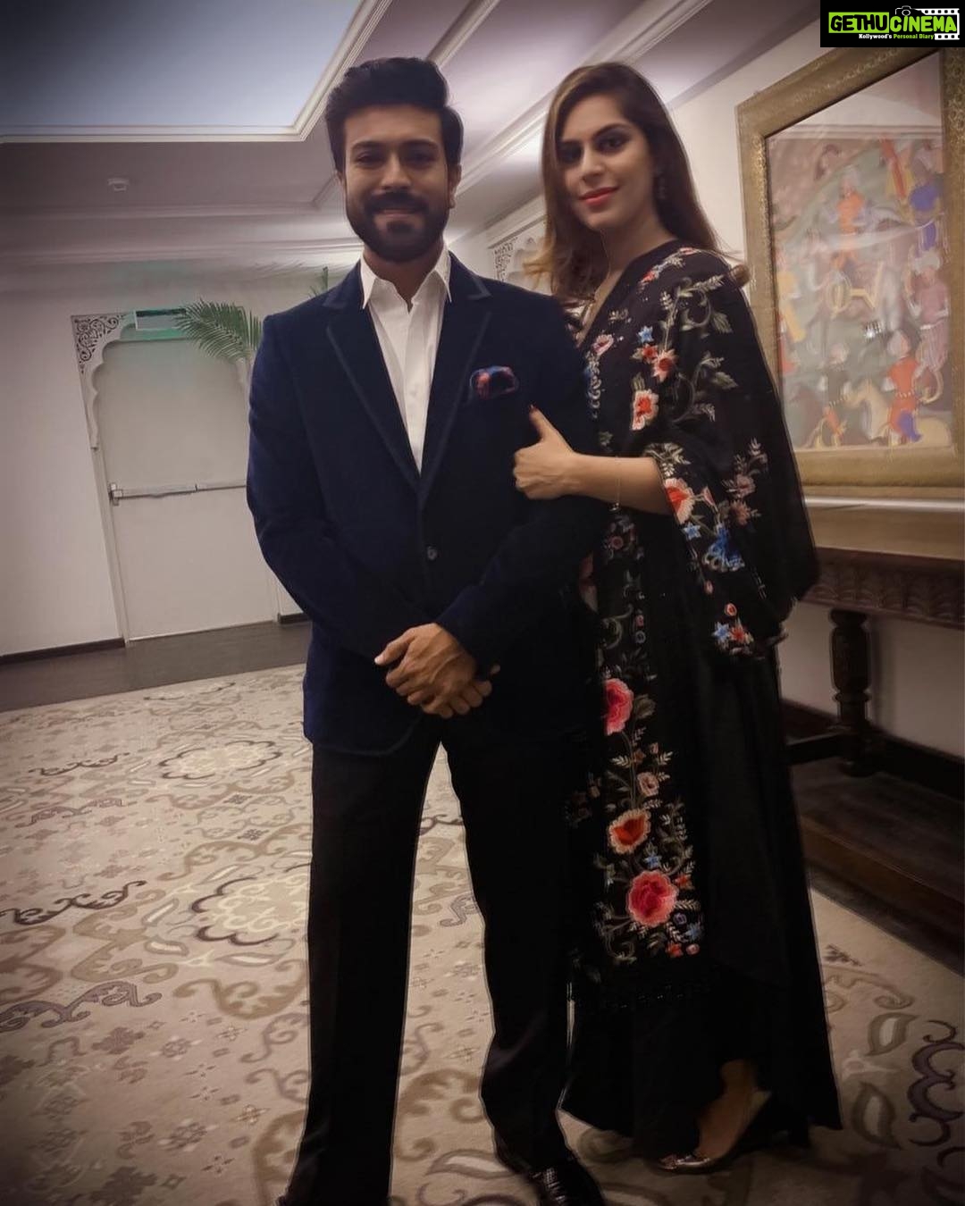 Upasana Kamineni Instagram - All dressed in Black ! #ramcharan - @taruntahiliani ❤️ #bangaramsaysss Fairmont Jaipur
