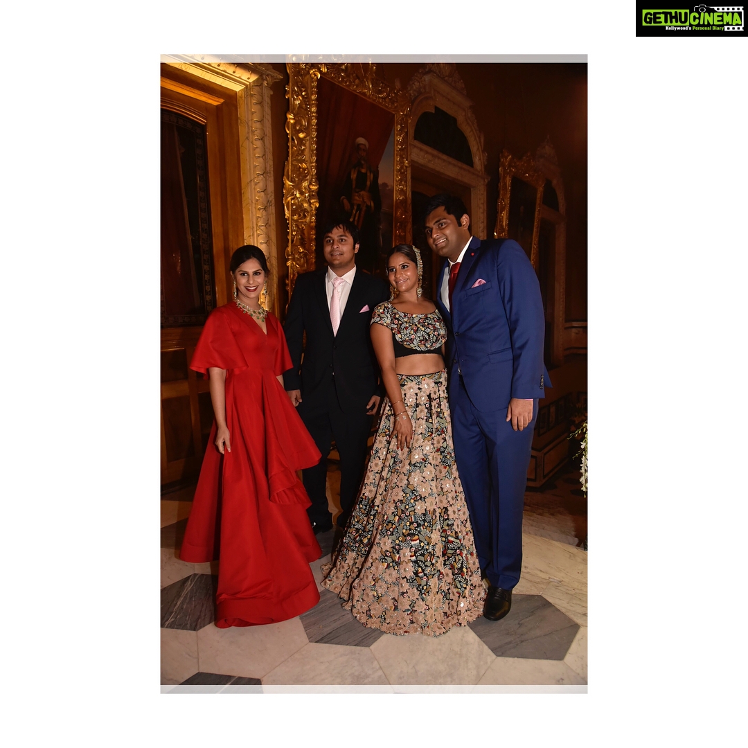 Upasana Kamineni Instagram - Dearest @sandeepkhosla what an amazing finale u pulled together with 2 days notice β€οΈ . @abujani1 u were really missed πMy clothes & the decor were simply fab. I had to wear sneakers with ur dress ! π ! The vibe of @tajfalaknuma completely changed. @shobanakamineni & dad u guys were great hosts. Thanks everyone for making the wedding of #bababarbie so special π #upasana #ramcharan @abujanisandeepkhosla @kanik4kapoor