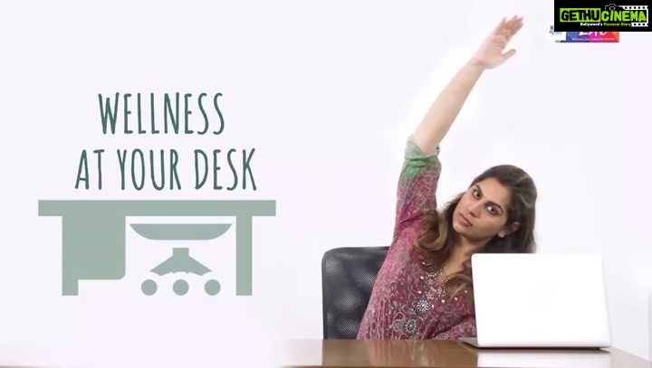 Upasana Kamineni Instagram - Hey guys - sitting Is the new smoking. We spend over 8 hours at our desk everyday. Try these simple exercises and stay fit ! @apollolife1 #apollolife #upasana #workplacewellness #wellness Apollo Health City