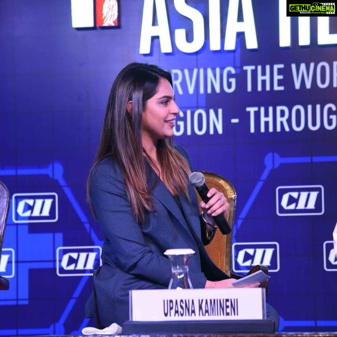 Upasana Kamineni Instagram - Moderating a session at The CII Asia Health Summit 2019 . Addressing the need for a holistic healthcare delivery model to cure India’s disease burden. Using AYUSH & Mental Well-being along with other clinical practices to create sustainable well-being spaces. My MOM my inspiration ❤️ @followcii @shobanakamineni @tanghavri @karishmashaikhh @massimodutti @manjarisinghofficial #asiahealthsummit #cii #AYUSH #healthyfood #mentalhealthmatters New Delhi