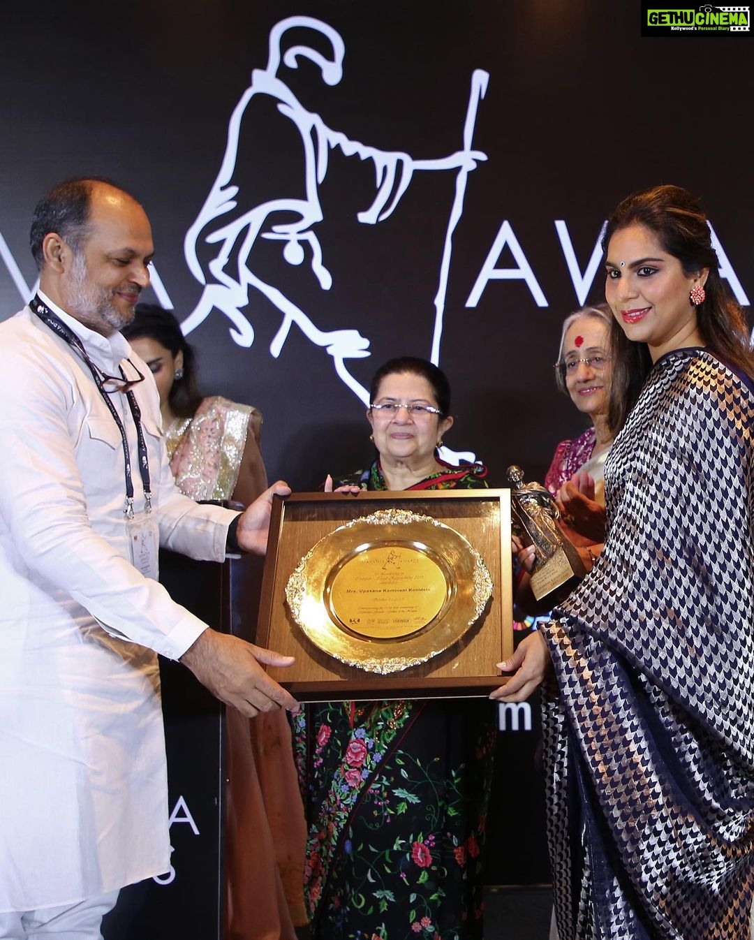 Upasana Kamineni Instagram - The best way to find yourself, is to lose yourself in the service of others - Mahatma Gandhi Thank you for finding me worthy of the Mahatma Gandhi Award for Leadership in Corporate Social Responsibility. ππ» @apollofoundation @theapollohospitals The 150th Birth Anniversary of #gandhi Ji has been really encouraging for our family ππ» Thanks for all the love and support #syeraanarasimhareddy Thanks - @tanghavri @karishmashaikhh @raw_mango @krsalajewellery @manjarisinghofficial #upasana #mahatmagandhi