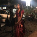 Varshini Sounderajan Instagram – Deep into my thoughts! In between shots.. #pelligola2 #nightshoot #amalapuram #annapurnastudios #VIU #tamada Amalapuram
