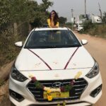 Varshini Sounderajan Instagram - Yahhh my new car💃💃💃 #hyundaiverna