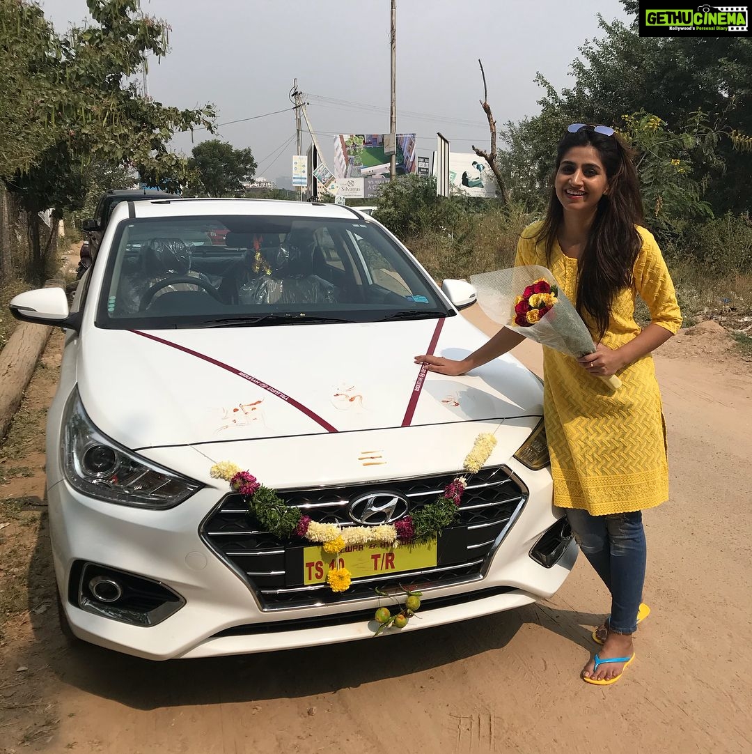 Varshini Sounderajan Instagram - Yahhh my new carπππ #hyundaiverna