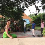Varshini Sounderajan Instagram - Jewellery Ad shoot happening..#jewelleryshoot #Adshoot #goldndiamonds #sareelove #traditionalme Papyrus Port Resort