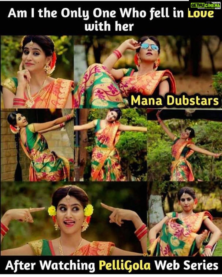 Varshini Sounderajan Instagram - That moment when you explore on insta n find ur pic in it...cant express...thank you people #manadubstars...finally got what I wanted..appreciation for my acting in pelligola! 7episodes have been released till date..waiting for 3 more π #annapurnastudios #webseries #pelligola