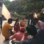 Varshini Sounderajan Instagram - Jewellery Ad shoot happening..#jewelleryshoot #Adshoot #goldndiamonds #sareelove #traditionalme Papyrus Port Resort