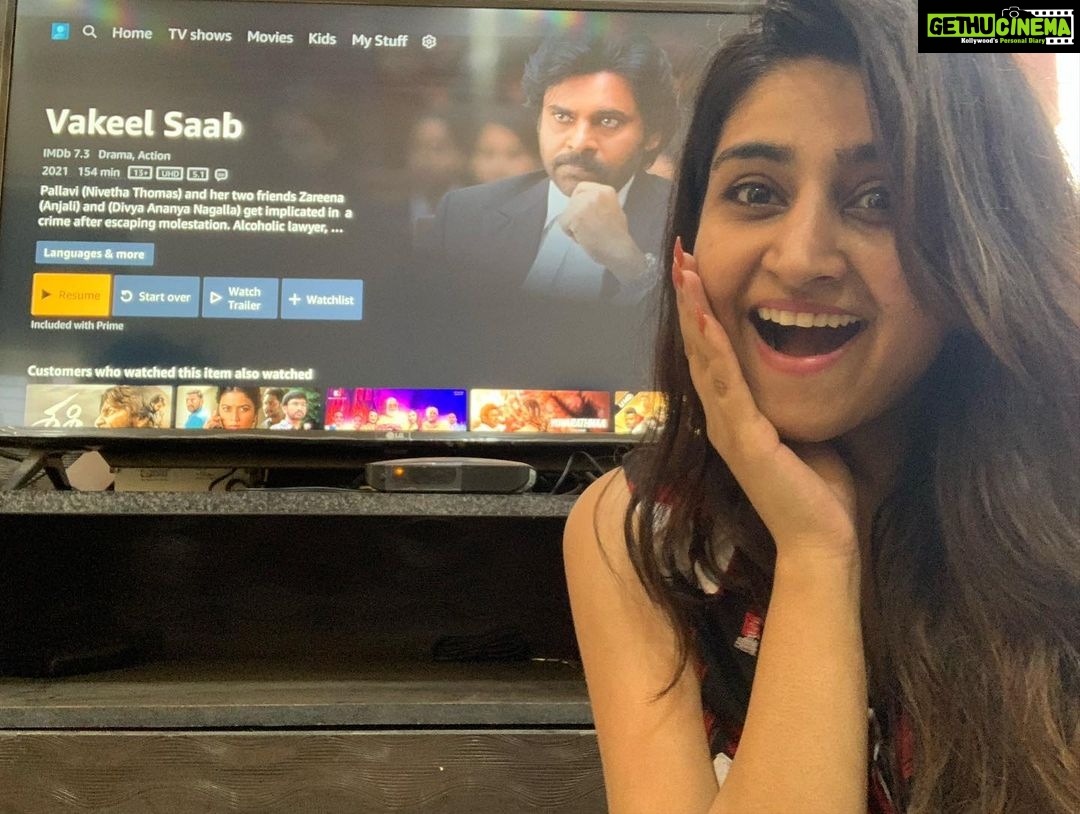 Varshini Sounderajan Instagram - #Vakeelsaabonprime - My recommendation for everyone. If you haven't watched this one yet, you have to! Very good movie with a great message. Loved it! ❤️❤️❤️ #Venusriram #Pawankalyan gaaru @i_nivethathomas @yours_anjali @ananya.nagalla @musicthaman @primevideoin