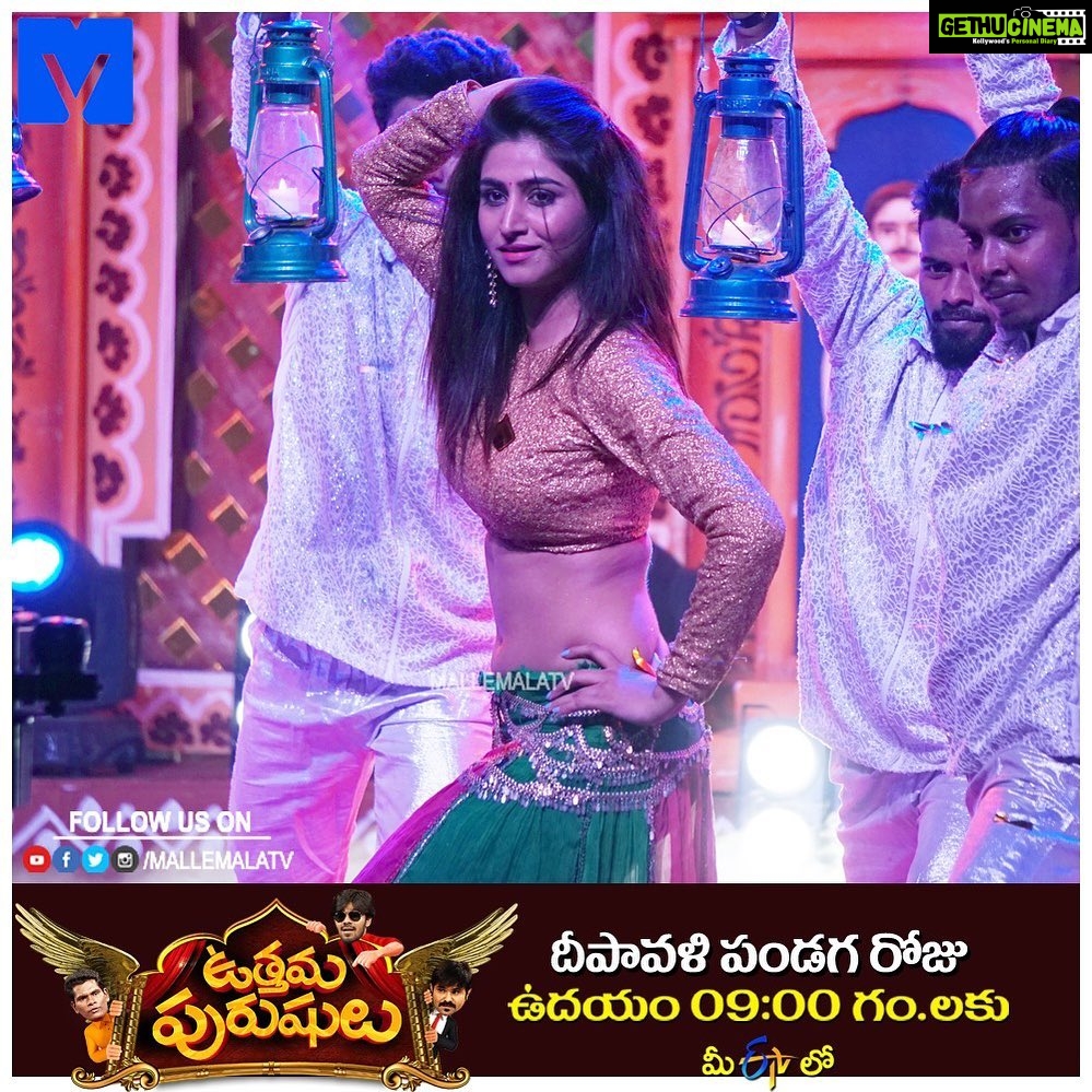 Varshini Sounderajan Instagram - Wishing you all a very Happy Diwali in advance... Do watch my dance performance in #utthamapurushulu only on #etv @9am