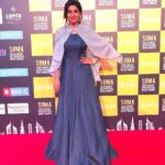 Varshini Sounderajan Instagram - SIIMA-Day 1 Wearing Organza gown with embroidered cape Costume n styling @designerkavitaagarwal Makeup @nehaashah21 Hair @sabasmua @kkathirravan thanks yoooo for the pics.. you saved me🙏..karthi😉 Bollywood Parks Dubai