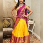 Varshini Sounderajan Instagram - Wearing this beautiful half saree for @kalasha_finejewels new collection launch. Costume n styling @sashivangapallicouture Makeup n hair @naazbridalmakeovers