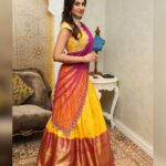 Varshini Sounderajan Instagram - Wearing this beautiful half saree for @kalasha_finejewels new collection launch. Costume n styling @sashivangapallicouture Makeup n hair @naazbridalmakeovers