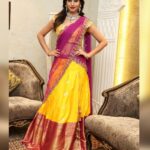 Varshini Sounderajan Instagram - Wearing this beautiful half saree for @kalasha_finejewels new collection launch. Costume n styling @sashivangapallicouture Makeup n hair @naazbridalmakeovers