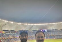 Varun Tej Instagram - Mad energy here in Dubai!!! Go team India!!🇮🇳 #indvspak #t20worldcup Dubai International Cricket Stadium