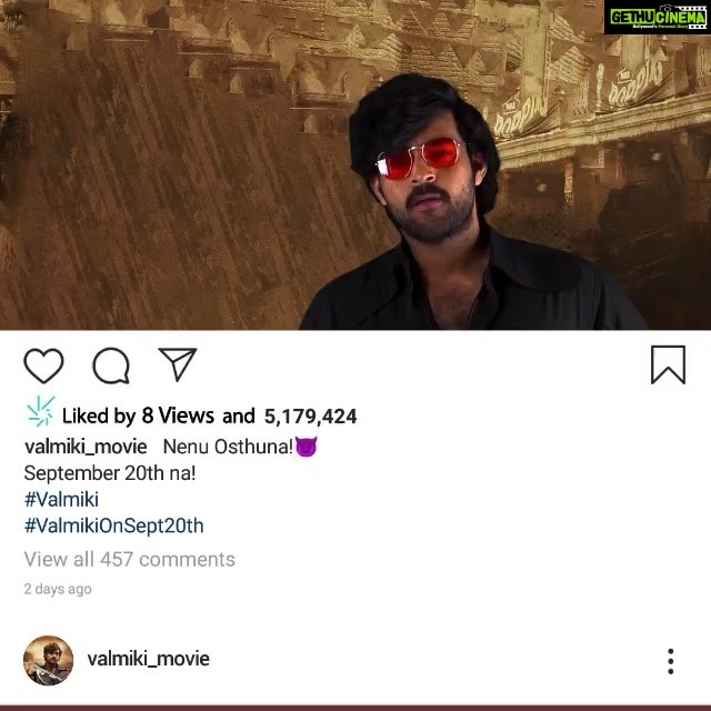 Varun Tej Instagram - Catch #Valmiki in theatres from September 20th..😈😈😈 #ValmikiFromSep20th