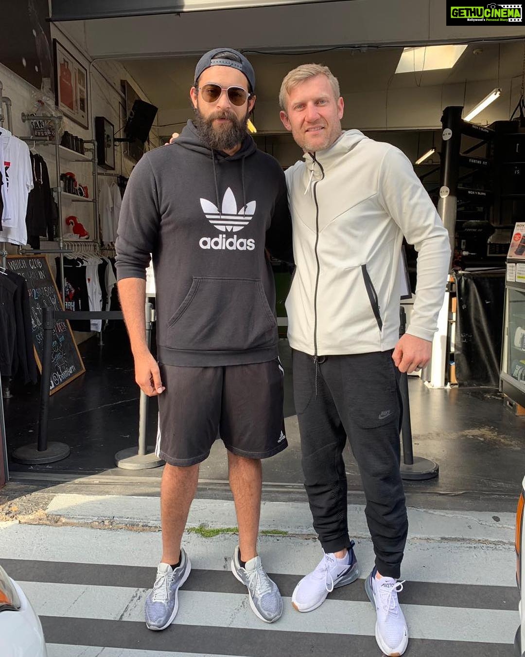 Varun Tej Instagram - Had a great time training with this man the last two months! Will miss you mate @tony_jeffries Let's train again soon! 👊🏽👊🏽👊🏽 Box 'N Burn