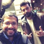 Varun Tej Instagram - With my director @venky_atluri Throwback! #tholiprema#london