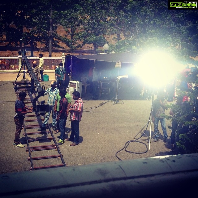 Varun Tej Instagram - It's hard to keep the eyes open with a bright light hitting you straight...#shootingtimes#kanche