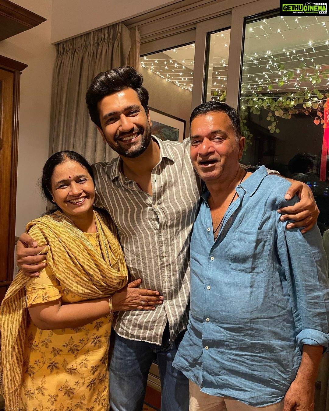 Vicky Kaushal Instagram - She turned 60. They turned 35. Quite a special day for the Kaushal household!!! #blessedwiththebest ❤️