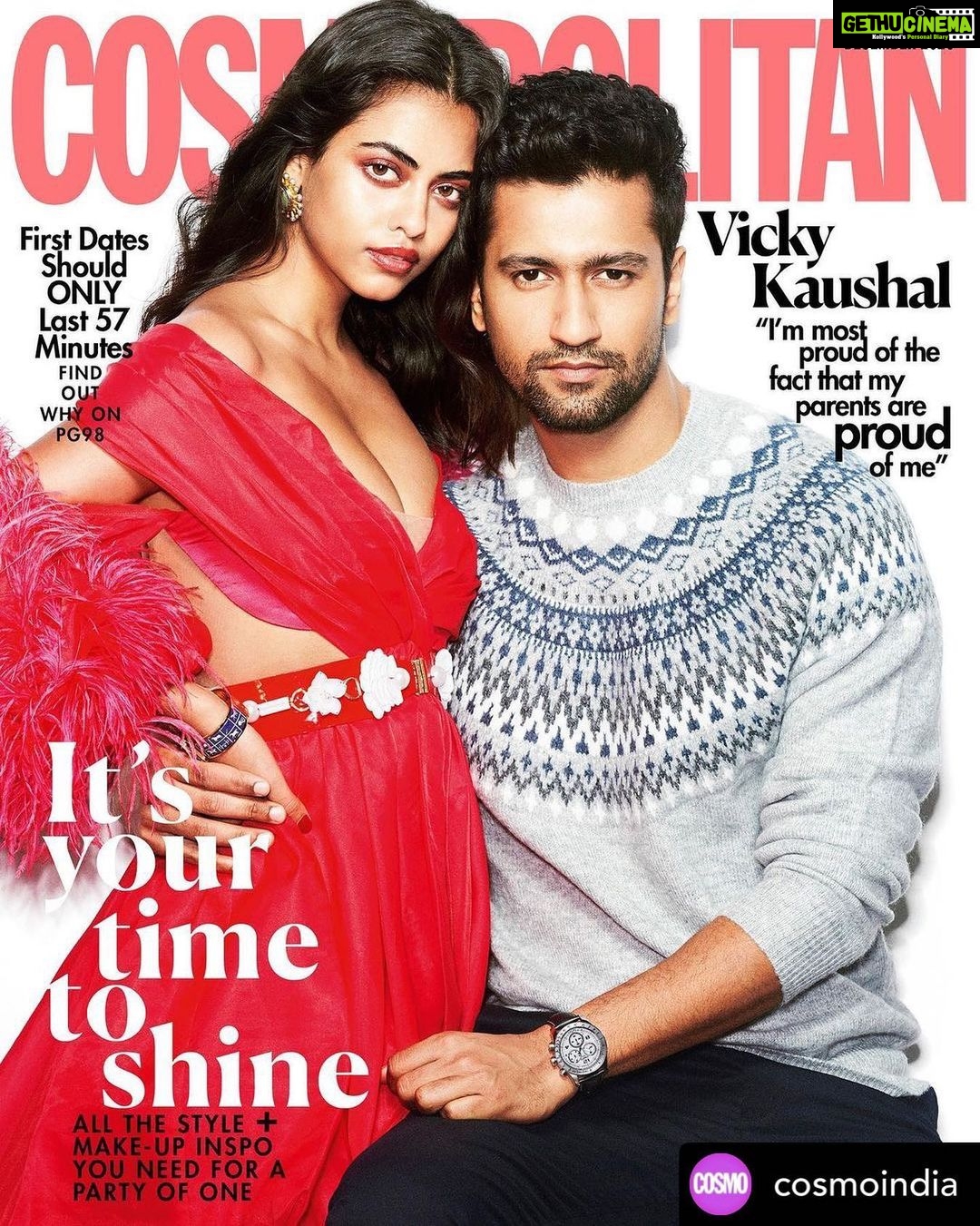 Vicky Kaushal Instagram - Posted @withregram • @cosmoindia ✨NEW ISSUE ANNOUNCEMENT ✨Cosmo India’s new issue is here, featuring coverstars actor Vicky Kaushal and model Priyadarshini Chatterjee. Read excerpts of our exclusive chat with Vicky, where he tells us about his 'biggest' achievement so far, and why he never mulls over any decision. Catch his full interview in the new issue of Cosmopolitan India that will be available for you to download free, very soon ( watch this space!) . Cosmo India: Did you always want to be an actor? Vicky Kaushal: “I think, subconsciously, it was always there. Because, even as a shy child, I would participate in all dance performances and stage shows. I really enjoyed that. Otherwise, I was so reserved, that no-one had even heard my voice! But on stage, I felt liberated. It gave me the chance to express myself, to have fun...” . C: What are you most proud of? VK: “The fact that my parents are proud of me. I don’t know how to put it, but there are moments that you know are extraordinary, but they become even more special when you see the happiness in your parents’ eyes. Like, coincidentally, I won the National Award on this day last year. I was ecstatic! But when I saw my parents—and what it meant to them—that was something else. Their reaction took the experience to another level for me.” . Vicky is wearing: sweater and pants both @marksandspencerindia ; Watch @tissot_official Priyadarshini is wearing : Dress @dollyjstudio ; Belt @shivanandnarresh ; Bracelet @hermes ; Earrings @radhikaagrawalstudio . Editor: Nandini Bhalla (@nandinibhalla) Photographer: Tarun Vishwa (@vishwaphotographyofficial) Fashion editors: Ayesha Amin Nigam(@ayeshaaminnigam) and Shaurya Athley(@shauryaathley) Interview: Humra Afroz Khan (@humraakhan ) Assistant: Aprajita Puri(@aprajitapuri) Intern: Riya Bhansali Location: @experiencedragonfly , Mumbai Model: Priyadarshini Chatterjee(priyadarshini.96) HMU ( for Priyadarshini) : Riviera Lynn (@rivieralynn) at Anima Creatives (@animacreatives) For Vicky; hair: Team Aalim Hakim (@aalimhakim) makeup: Anil Sable (@sable4647) Production; Cutloose Productions by Leena (@cutlooseproductions) Actor's PR: Hype (@hypenq_pr) . . .