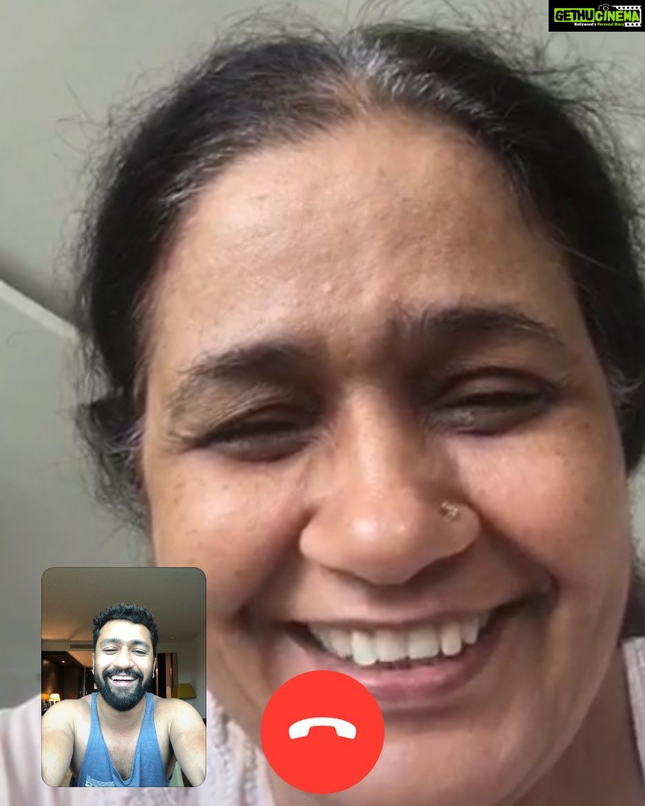 Vicky Kaushal Instagram - Latitudes and longitudes away, it’s still her smile that completes my day. माँ ❤️