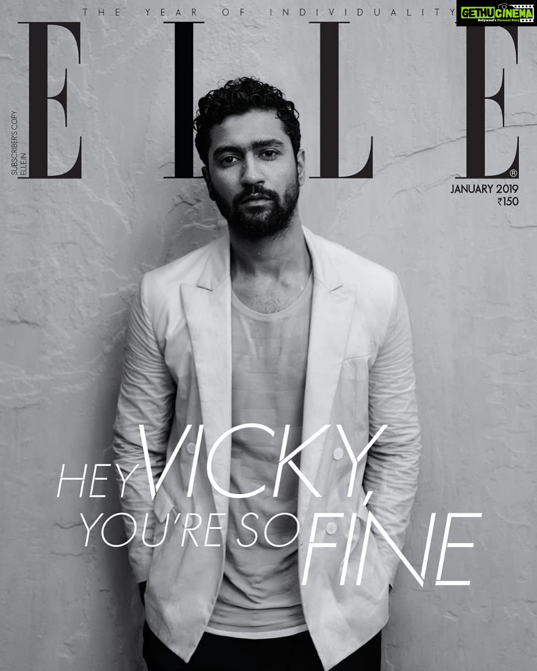 Vicky Kaushal Instagram - Starting the year on a fine note with @elleindia ! Thank You Elle for choosing me to be the first Indian male artist to do a solo cover for you. An honour 🙏 #Elle #JanCover #OnStandsNow