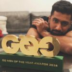 Vicky Kaushal Instagram - Also, this happened last night. Thank You #GQ! I swear I’m much happier than I look in this picture... #GQManoftheYear for ‘Outstanding Achievement’ in 2018🏆 Honoured. Thank You @gqindia ! #gqawards