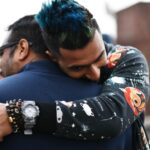 Vicky Kaushal Instagram - If it wasn’t for this beautiful man, I probably wouldn’t be where I am today. You are one of the most accessible, one of the most genuine persons around. Feel so happy and proud when people call me your ‘blue haired boy’. Thank You for being there, thank you for being YOU! On this special day, sending you many such warm hugs and good wishes. Can’t wait to see you in Toronto. Happy Birthday @anuragkashyap10 Happy Birthday ‘chachaji’! Love You ❤️ Shakal aadhi dikh rahi hai par emotion poora hai. Thanks @khamkhaphotoartist for capturing this!