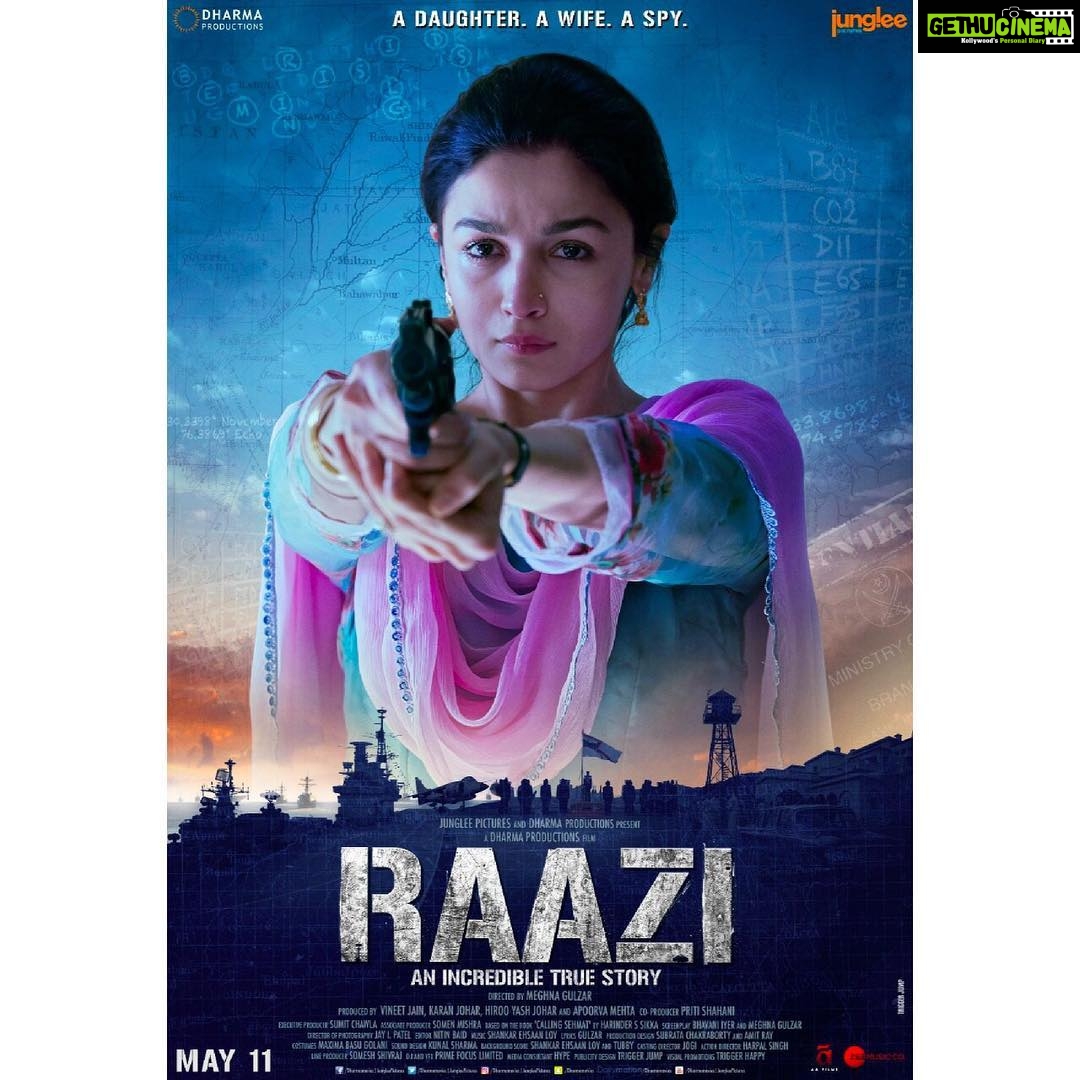Vicky Kaushal Instagram - ‘RAAZI’ releasing 11th May2018. 🙏 @aliaabhatt @meghnagulzar @karanjohar @vineetjain12 @apoorva1972 @dharmamovies @jungleepictures #RAAZI Trailer link in bio!