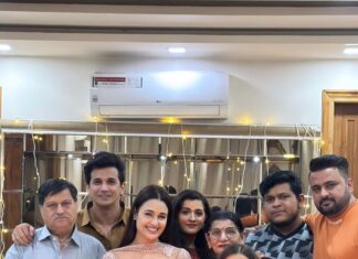 Yuvika Chaudhary Instagram - Happy Diwali everyone ❤️ Outfit- @lalitdalmiaofficial Styled by- @junejasanchi