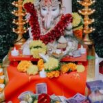 Yuvika Chaudhary Instagram - Ganpati Bappa Morya #blessed #yuvikachaudhary #privika @lavenderskies.inc decor