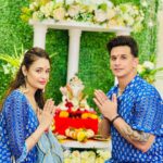 Yuvika Chaudhary Instagram – Ganpati Bappa Morya❤️. @maayera_jaipur  @junejasanchi