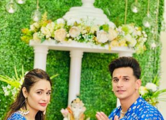 Yuvika Chaudhary Instagram - Ganpati Bappa Morya❤️. @maayera_jaipur @junejasanchi