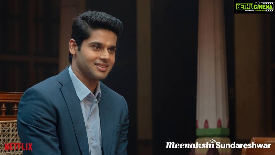 Abhimanyu Dasani Instagram - Sundar’s face when he sees Meenakshi smile!🌻 #MeenakshiSundareshwar coming to Netflix on November 5. @karanjohar @apoorva1972 @somenmishra @sanyamalhotra_ @vivek.sonni @aarshvora @dharmaticent @netflix_in @sonymusicindia