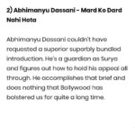 Abhimanyu Dasani Instagram - Honoured to be a part of this list with such abundantly talented individuals. #Grateful #NotSoNikamma