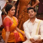 Abhimanyu Dasani Instagram - Happy Almost Anniversary #MeenakshiSundareshwar (@sanyamalhotra_ ), They leave you with a smile some warmth and hope. Arranged or love, long distance or live in, you'll find love in the little things, just communicate. Have you eaten ? How was your day ? Drink some water kyun ki paani toh Peete rehna chahiye 🥤 Swipe to see more. PS My first wedding onscreen 🙆🏽‍♂️