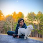 Abijeet Duddala Instagram - Post slope evenings with Oscar, a full moon in the sky, and the promise of summer in the air..