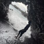 Abijeet Duddala Instagram - Caveman and his infinity pool.. #black #cave #beach #explore #wanderlust #traveldiaries Hawaii