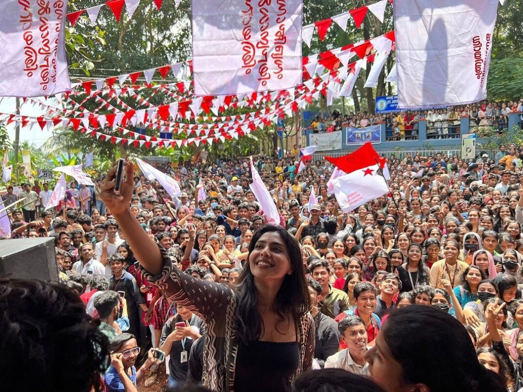 Aishwarya Lekshmi Instagram - What an energy!!!!! #Devagiri Im aHHHHMazeddd!!!!!! Thankyou for the love and support to #KUMARI ! See you in theatres ❤️‍🔥