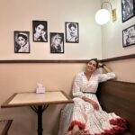 Aishwarya Lekshmi Instagram - For the love of Cinema 🤍 @styledbysmiji in @kharakapas for #KUMARI promotions . 📸 : @fasalhameed Shenoys Cinema