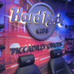 Amber Doig Thorne Instagram - Such a fantastic night at the launch of @hrcpiccadillycircus 😍 I was treated to candy floss, steak, ribs, cocktails, a performance from @keaneofficial, custom painted T-shirt’s and loads more! 🙈🥰 . I’ve always been a massive Hard Rock fan and I have to say this is my new favourite location 🙌🏻 . 📸 Photo taken at the Hard Rock Cafe Piccadilly Circus Grand Opening ⭐️ . Dress: @phaseeight #PhaseEightStyle 💞 Photo - Ben Perry @shutterstock #PiccadillyCircusRocks #HardRock #hardrocklondon #hrclondon #hardrockcafepiccadillycircus