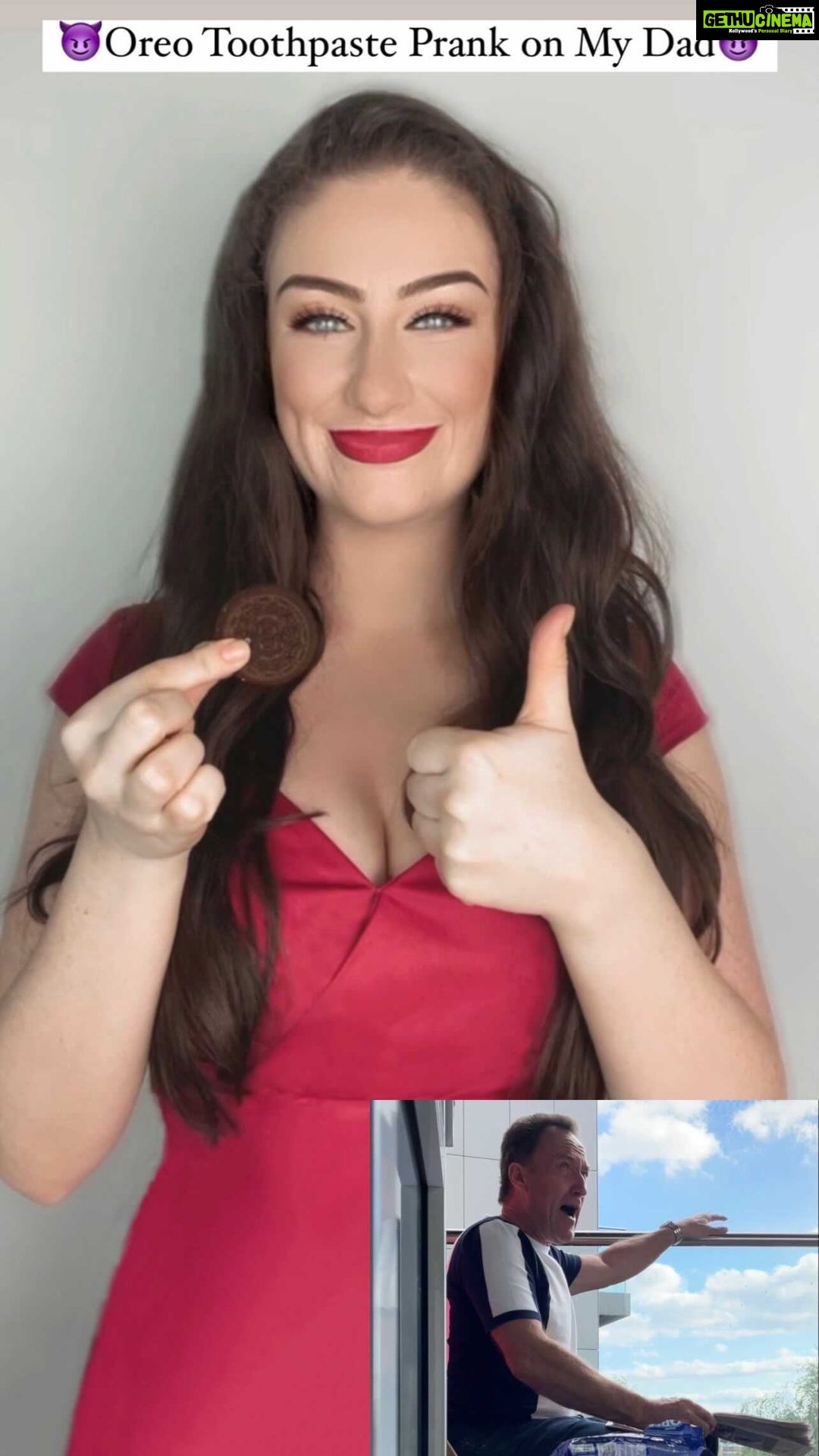 Amber Doig Thorne Instagram - Pranking My Dad 😈Oreo Toothpaste or Baby Powder Hairdryer Prank - which is your fave?🤣 Who is your favourite villain? 🤔 Mine is Homelander from The Boys 🦸🏼♂️ or Cinderella’s Evil Step-mother 😈 #ad @primevideouk #FeelsGoodToBeBad #SmileLikeAVillain #ad #prank #pranks #funny #comedy #funnyvideos #prankvideo #ukcomedy #prankster #funnypranks #prankwars