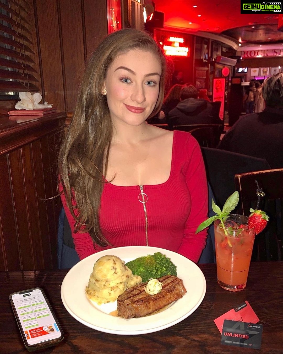 Amber Doig Thorne Instagram - I just want someone to look at me the way I look at food ๐๐๐๐ I am SOOOOO happy, because you now get a FREE @tastecard with #CineworldUnlimited - giving you 2 for 1 meals or 50% off food at thousands of restaurants! ๐๐๐ฅ๐ฎ๐ฅฉ And thatโs on top of your other Unlimited perks, like advanced screenings (where you can see films before the rest of the UK), a discount on cinema snacks and drinks, and of course being able to binge-watch movies whenever you want ๐ What movie should I watch next with Unlimited? ๐ฟ @cineworld #unlimited #cineworld #cineworldunlimitedcard #tastecard #foodiepics #steakdinner #moviegeek #ad