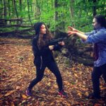 Amber Doig Thorne Instagram - When you're in a zombie apocalypse... 😵😭😱 #zombie #apocalypse #acting #actress #film #filming #woods
