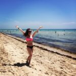 Amber Doig Thorne Instagram - Beaching it ❤️ #miami #beach #florida #usa #vacation #america South Beach, Miami Beach