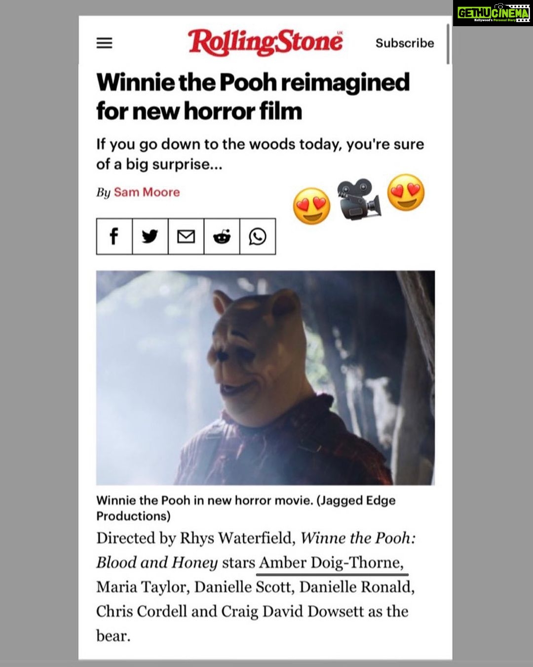 Amber Doig Thorne Instagram - Winnie The Pooh: Blood and Honey is trending worldwide! ππ©Έπ― Check the 2nd slide for new exclusive stills from the movie ππ Swipe right to see some of our global news coverage from; Rolling Stone, NME, Fox News, New York Post, Huff Post, Entertainment Today, Variety, CNN, IGN, The Independent, Metro, Lad Bible, Hypebeast and more π₯ I had an amazing time shooting this film with the fabulous @jaggededge_productions, and canβt thank the wonderful cast and crew enough for such an incredible experience β€οΈ Cast: @amberdoigthorne, @_mariataylor, @natasharosemills, @danielle.ronald, @therealnatashatosini, @maygkelly, @craigddowsett, @chriscordelluk, _nikolaileon_, @wandering_white_rabbit, @baochikka1 Crew: Director @rhys_frake_official Producer @scottjeffreyproducer DOP @vince.knight First AC @joanna_cuper Second Ac @adam_h_beal Sound @cali_mcnally Gaffer @getrichac Spark @alexc727 First Ad @hunterchaus Focus puller @lukegee_film #winniethepooh #winniethepoohbloodandhoney #winniethepoohhorror #winniethepoohedits #pooh #poohfilm #poohmovie #winniepooh #winniepoohfilm #winniethepoohmemes #indiefilm #indiefilmmaking #indiefilmmaker #indiefilmhustle #indiefilms #indiefilmmakers #indiefilmaker #independentfilm #independentfilmmaker #independentfilms #independentfilmmaking #independentfilmmakers #independentmovie #indiemovie #indiemovies #horrormovies #horrorfilm #horrorfilms #horrormovie #horrorcommunity 100 Acre Woods