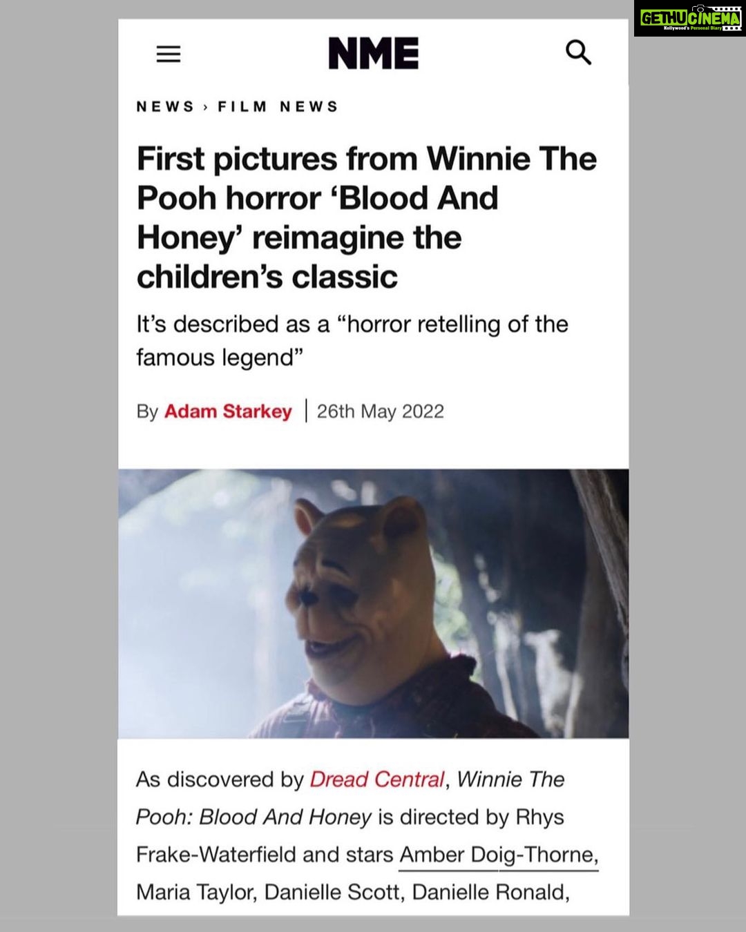 Amber Doig Thorne Instagram - Winnie The Pooh: Blood and Honey is trending worldwide! ππ©Έπ― Check the 2nd slide for new exclusive stills from the movie ππ Swipe right to see some of our global news coverage from; Rolling Stone, NME, Fox News, New York Post, Huff Post, Entertainment Today, Variety, CNN, IGN, The Independent, Metro, Lad Bible, Hypebeast and more π₯ I had an amazing time shooting this film with the fabulous @jaggededge_productions, and canβt thank the wonderful cast and crew enough for such an incredible experience β€οΈ Cast: @amberdoigthorne, @_mariataylor, @natasharosemills, @danielle.ronald, @therealnatashatosini, @maygkelly, @craigddowsett, @chriscordelluk, _nikolaileon_, @wandering_white_rabbit, @baochikka1 Crew: Director @rhys_frake_official Producer @scottjeffreyproducer DOP @vince.knight First AC @joanna_cuper Second Ac @adam_h_beal Sound @cali_mcnally Gaffer @getrichac Spark @alexc727 First Ad @hunterchaus Focus puller @lukegee_film #winniethepooh #winniethepoohbloodandhoney #winniethepoohhorror #winniethepoohedits #pooh #poohfilm #poohmovie #winniepooh #winniepoohfilm #winniethepoohmemes #indiefilm #indiefilmmaking #indiefilmmaker #indiefilmhustle #indiefilms #indiefilmmakers #indiefilmaker #independentfilm #independentfilmmaker #independentfilms #independentfilmmaking #independentfilmmakers #independentmovie #indiemovie #indiemovies #horrormovies #horrorfilm #horrorfilms #horrormovie #horrorcommunity 100 Acre Woods